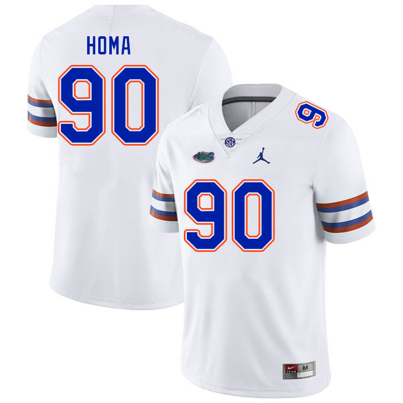 Men #90 Connor Homa Florida Gators College Football Jerseys Stitched-White